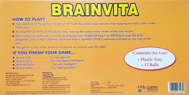 Sterling Board Game - Brainvita