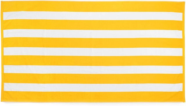 Lushomes Cotton Pool Towel - Yellow & White | Cabana Stripe | 36 x 72 inch | 750 GSM