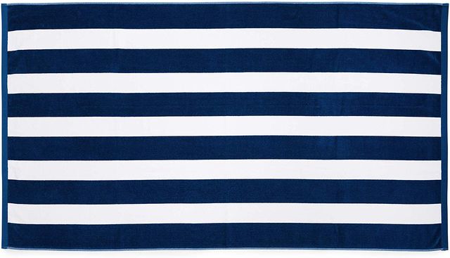 Lushomes Cotton Pool Towel - Royal Blue & White | Cabana Stripe | 36 x 72 inch | 750 GSM