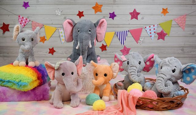 Mirada Elephant Plush Polka Dot - Grey 25 cm