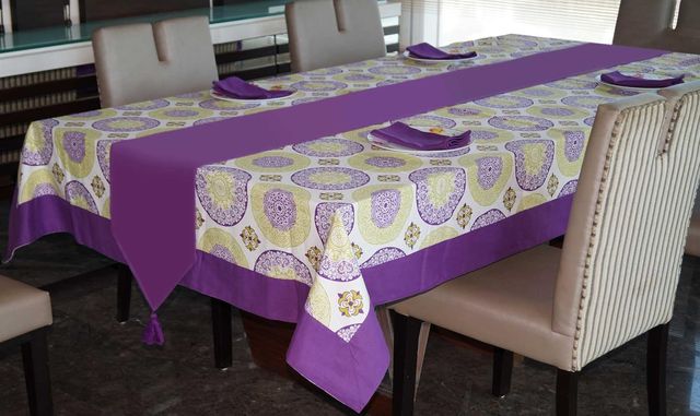 Lushomes Table Cover - Bold | TC - 54 x 78 inch | 12 x 90 inch | Napkins - 17 x 17 inch