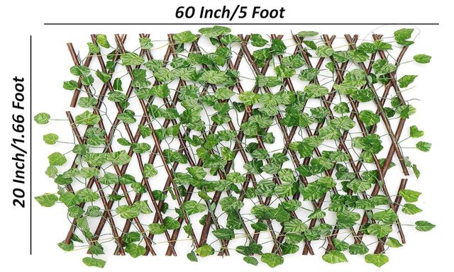 Go Hooked Artificial Expanding Wood Fence Trellis | 60 x 20 Inch