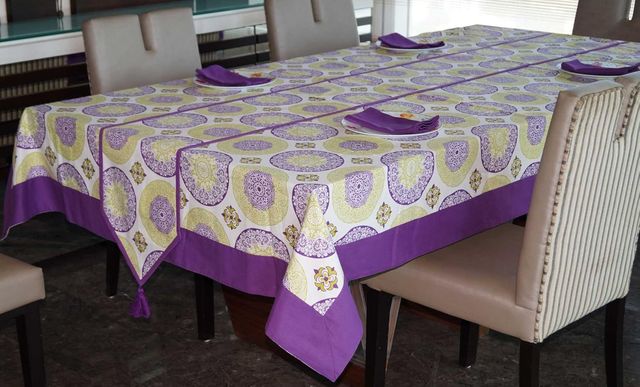 Lushomes Table Cover - Bold | TC - 54 x 78 inch | 12 x 90 inch | Napkins - 17 x 17 inch