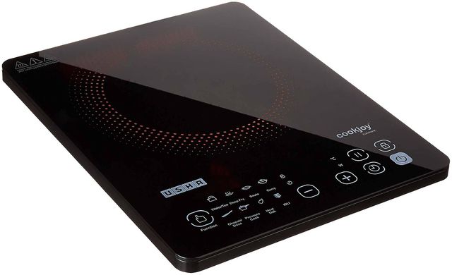 Usha Induction Cooktop -2000W Touch Panel, Pan Sensor, 8 Pre-Set Menu, 8-Stage Power Setting, Black