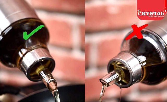 Crystal Stainless Steel Oil Pourer/Dispenser , 500 Ml