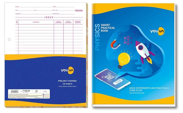 Navneet Youva | Project Paper With Designed Border | Practical Book | 1 Side Ruled / 1 Side Plain 