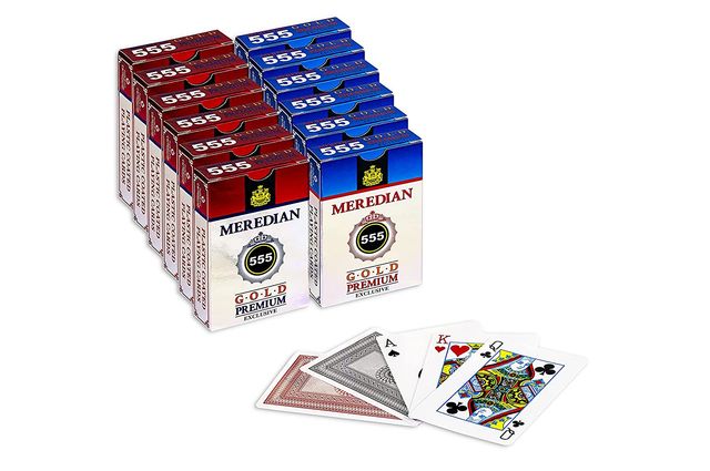 Parksons Playing Cards Plastic Coated Meredian 555 Gold Premium