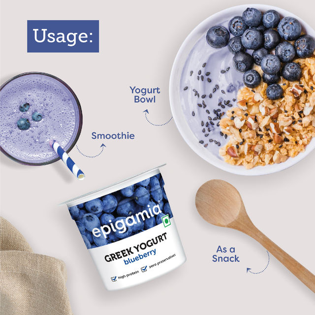 Epigamia Natural Greek Yogurt(90gms), Epigamia Blueberry Greek Yogurt(90gms) & Epigamia Greek Yogurt Alphonso Mango(90gms) Combo