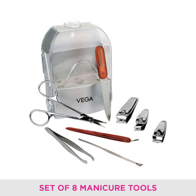 VEGA Manicure Pedicure Set, Nail Scissors Grooming Kit, Pack of 8, (MS-08)