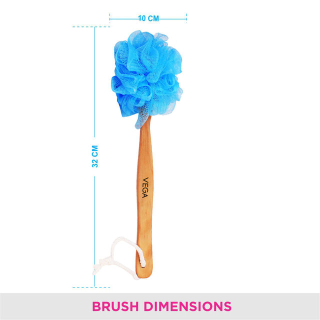 Vega Soft Bristle Bath Brush With Ergonomic Handle | Plastic | Color May Vary