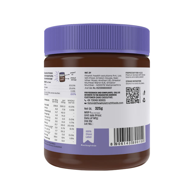 The Whole Truth Crunchy Dark Chocolate Peanut Spread