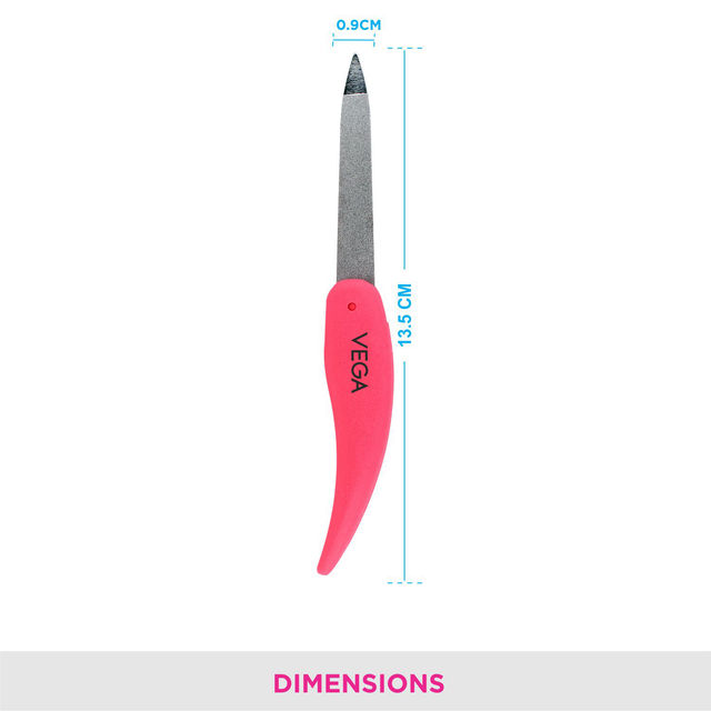 VEGA Portable and Foldable Nail File for Quality Manicure (Pink), (FNF-01)