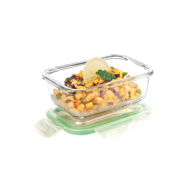 SignoraWare Lock 'N' Store Borosilicate Glass Container Rectangular 370 Ml | 1703 Clear