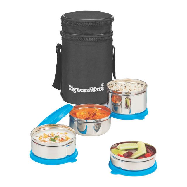 Executive Steel Big Lunch Box | Food Grade Stainless Steel | Blue