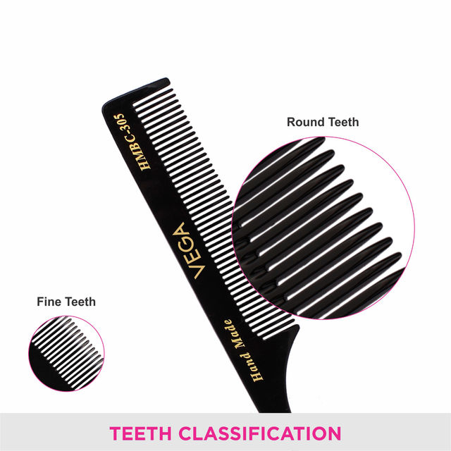 VEGA Tail Hair Comb with Steel Pin for Women | HMBC-305