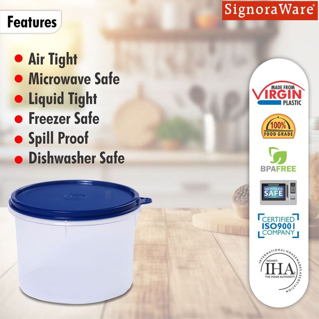 Store Well Container Round 1.1 Ltr | Storage Organiser | Blue