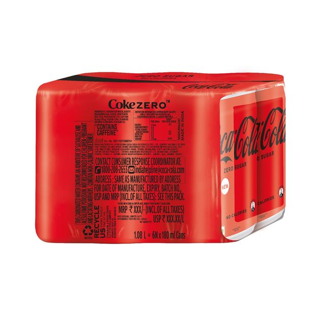 Coke Zero Cola Diet Soft Drink Can