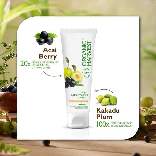 Organic Harvest 6 In1 Face Wash For Women Daily Use With Benefits Of Oil Control Cleansing