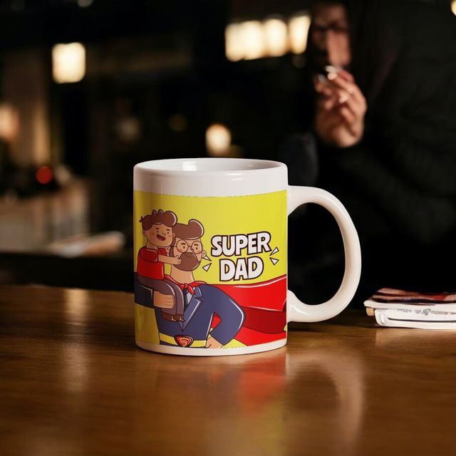 Mad Over Print Super Dad Mug