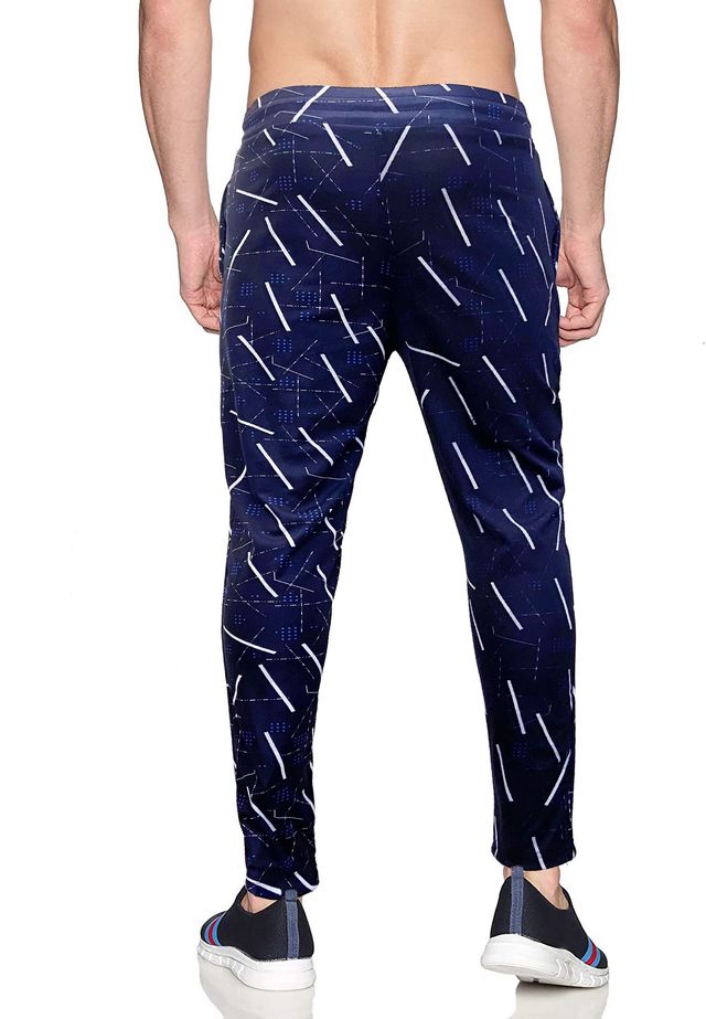 Avolt Men's Printed ZigZag Regular Fit Track Pant | Blue - 2XL