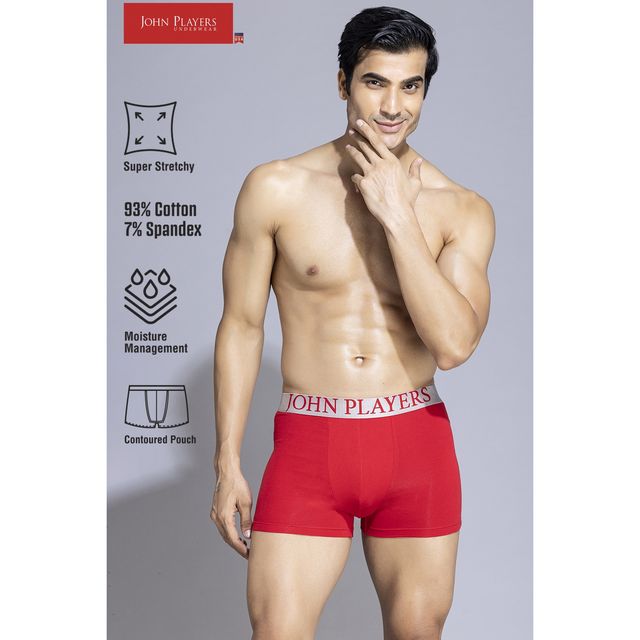 John Players Men's Classic Cotton Trunk | (JTK046M04) | Red - 2XL