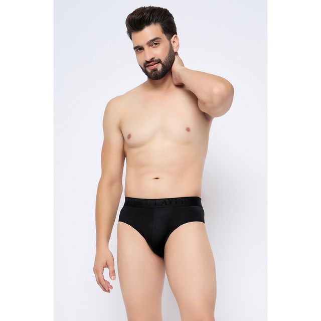 John Players Men's Solid Brief Modal | (JBF059M13) | Black - 2XL