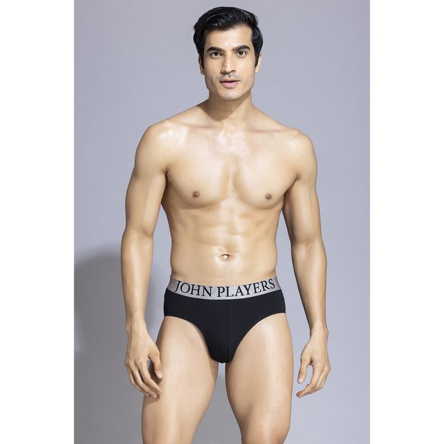 John Players Men's Cotton Brief | (JBF045M13) | Black - L