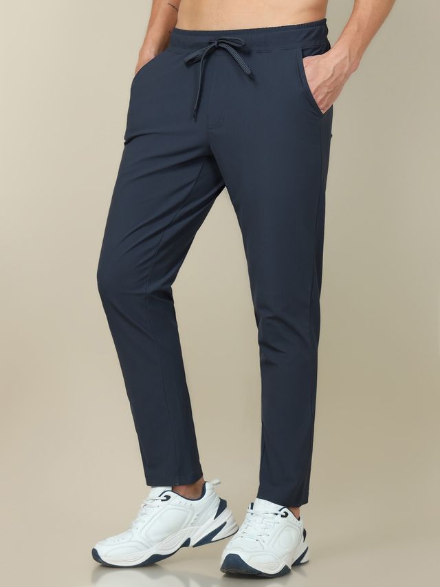 Technosport Men Poly Solid Relax Fit Sports Trackpants with DURACOOL+ | Carbon Grey | XXL