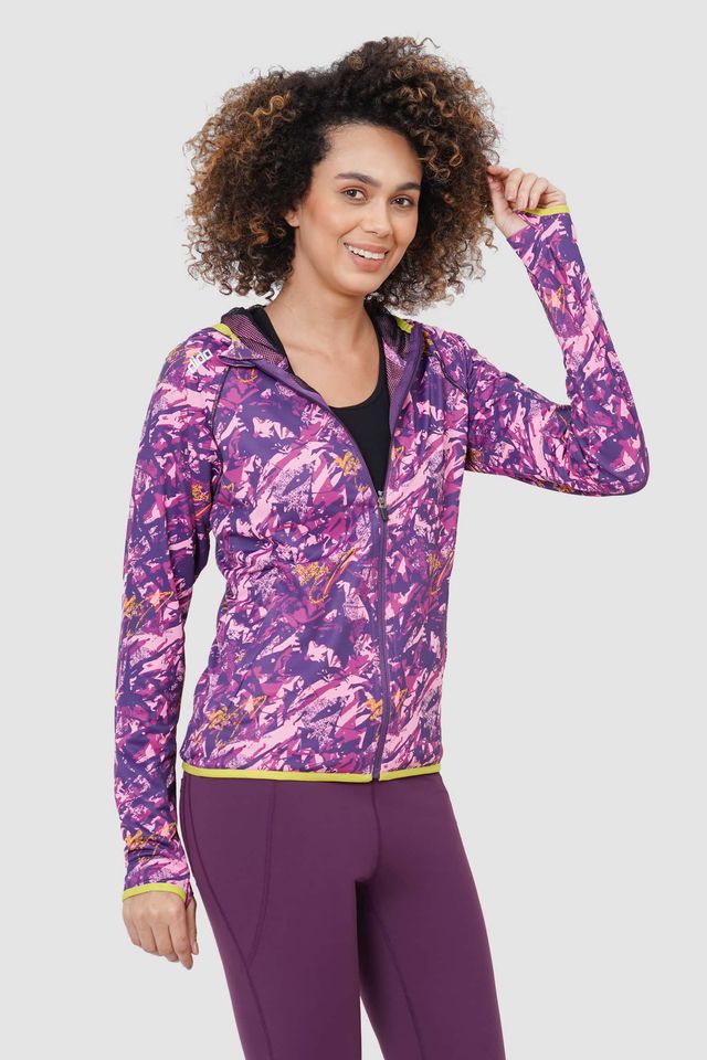 Dida Women's Sports Jacket | Regular Comfortable Stretchable Dry-Fit | Purple - M