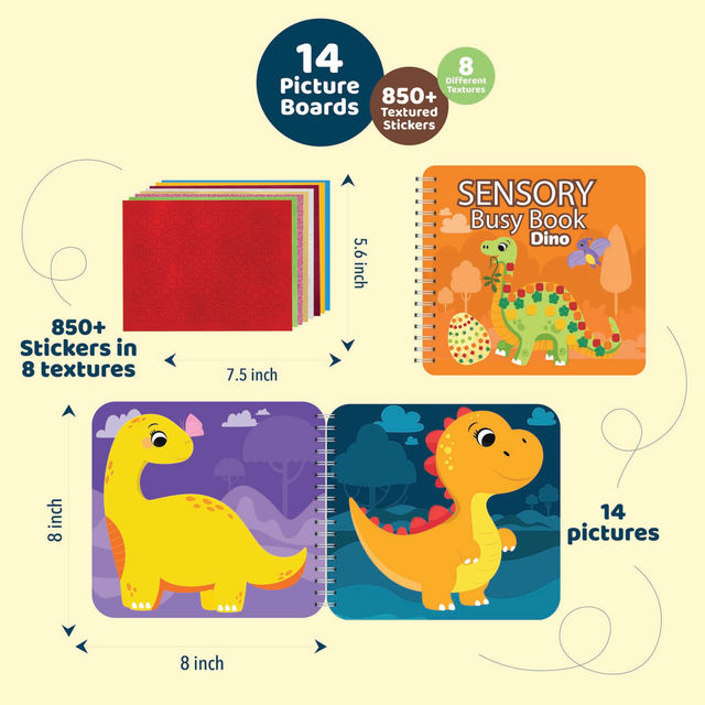 Jackinthebox Sensory Busy Book - Dinosaurs Art & Craft Kit