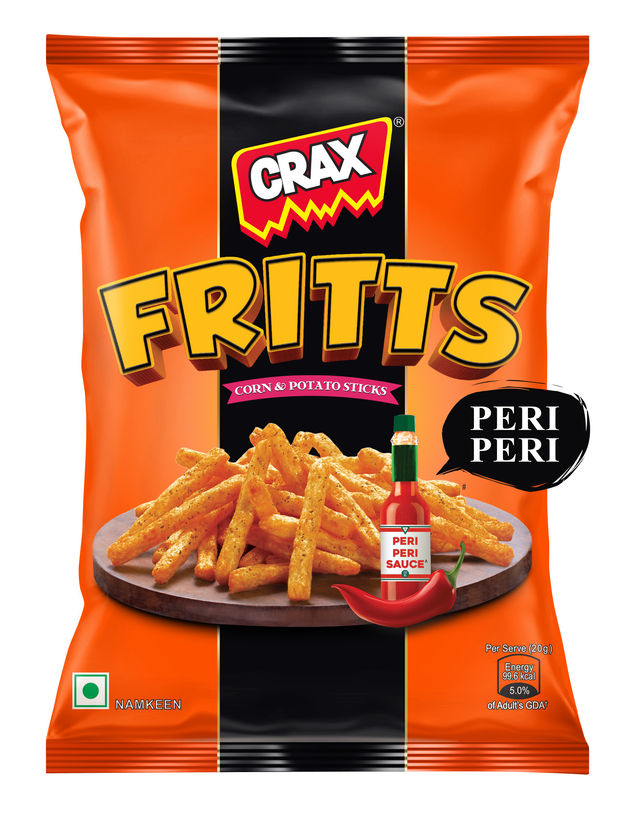 Crax Fritts Peri Peri Corn & Potato Sticks 1.0 Piece(1pc) & Crax Biggies Swiss Cheese Puffs 65.0 Gram(65gms) Combo