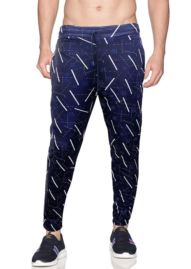 Avolt Men's Printed ZigZag Regular Fit Track Pant | Blue - 2XL