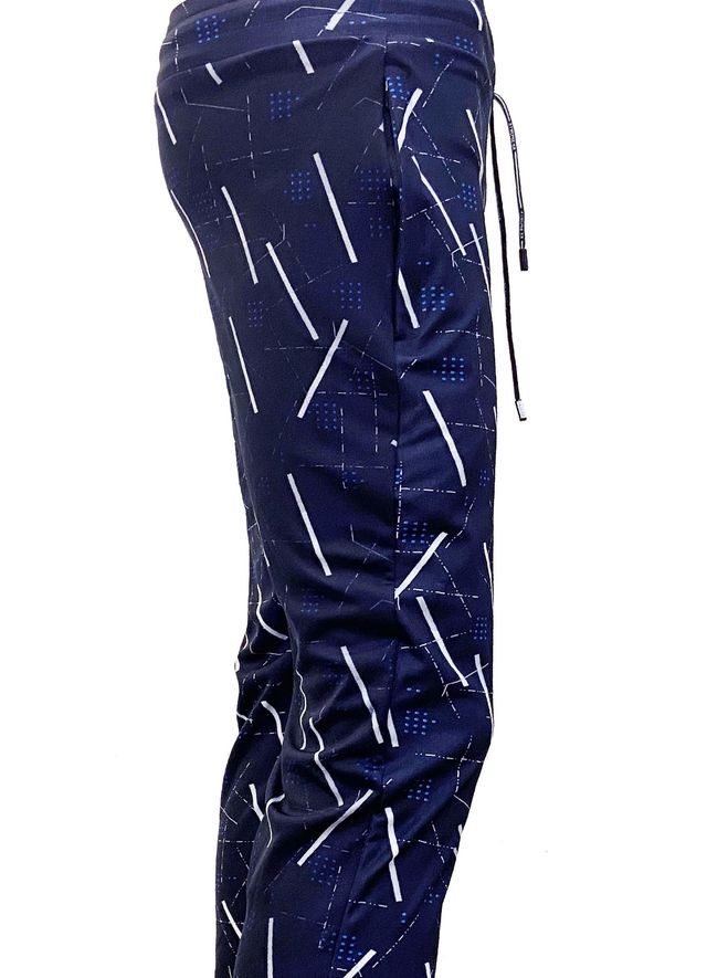 Avolt Men's Printed ZigZag Regular Fit Track Pant | Blue - 2XL