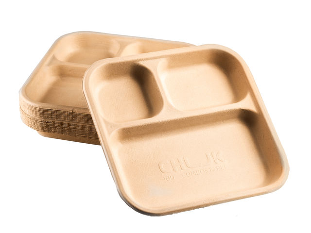 Chuk Eco-friendly Disposable Tray 3 Compartments