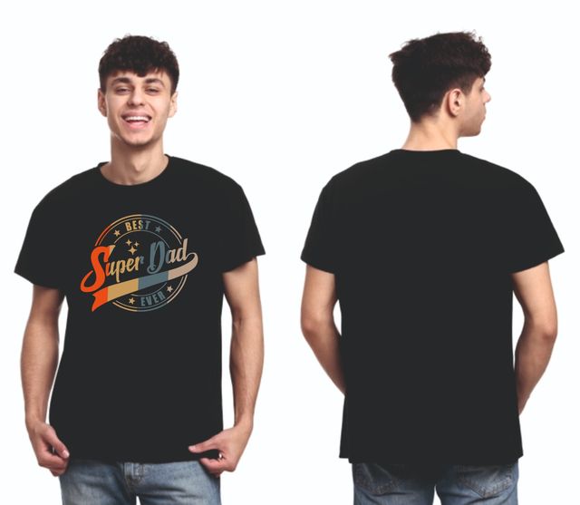 Gcyx Men's Super Dad Printed T-shirt | Black - M