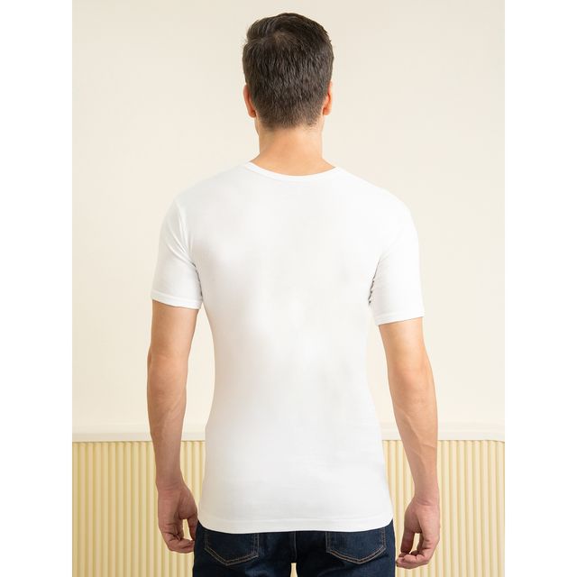 Lux Cozi Ultra Soft Pure Cotton Round Neck | Sleeve Vest | White | XXL | Pack Of 2