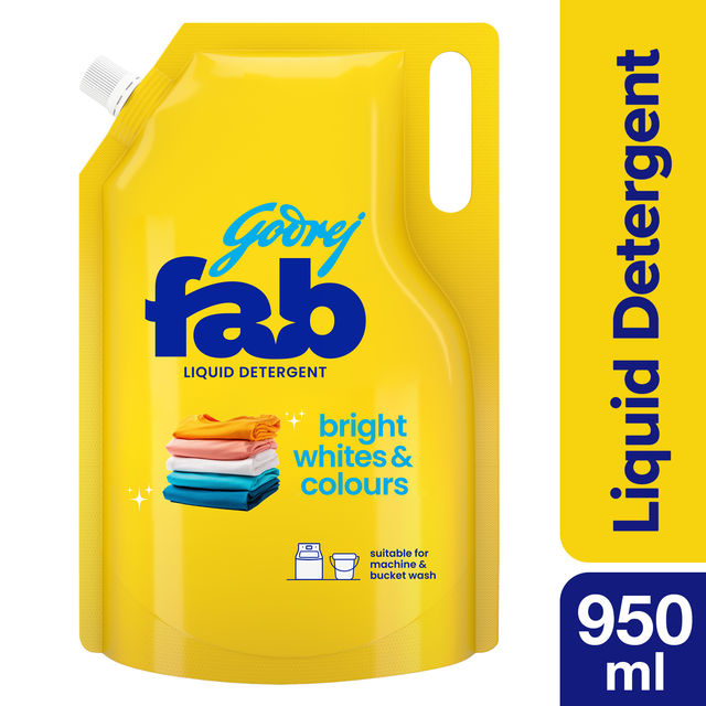 Godrej Fab Liquid Detergent Refill Pouch For Machine & Hand Wash 950 ml Combo
