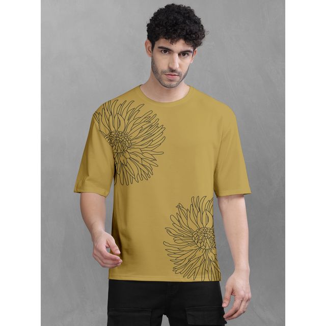 Bullmer Men's T-shirt Round Neck Printed | Yellow | L