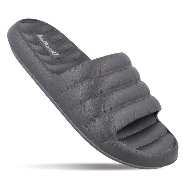 Walkaroo Men's Flip Flop Sliders | WC8770 Dark Grey | UK 9