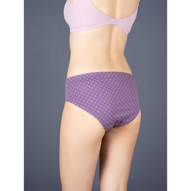 Lux Cozi Women's Printed Pure Cotton Hipster Panty | Multicolour - L