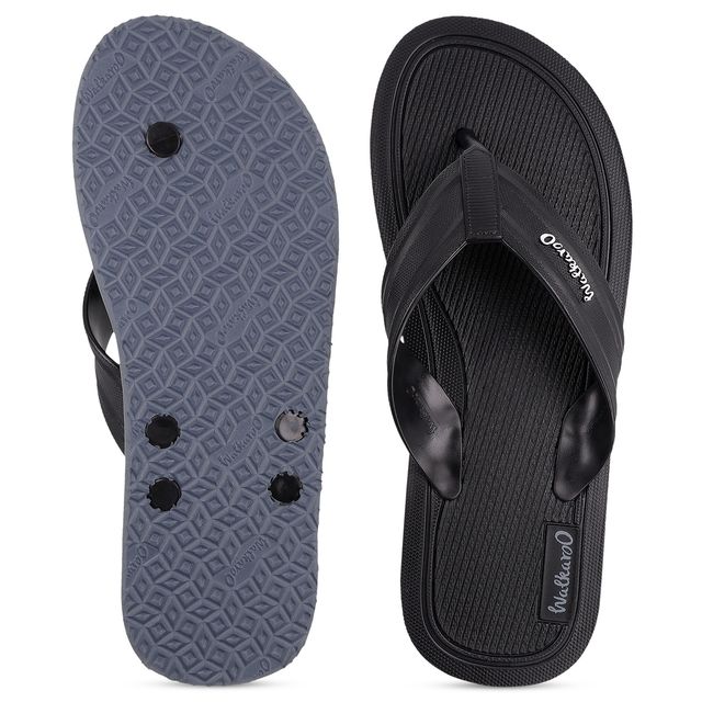 Walkaroo Men s Dailywear Hawai | HG190 Black Grey | UK 6
