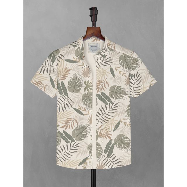 Bullmer Men's Shirt Pant Co-ords Set | Beige - L