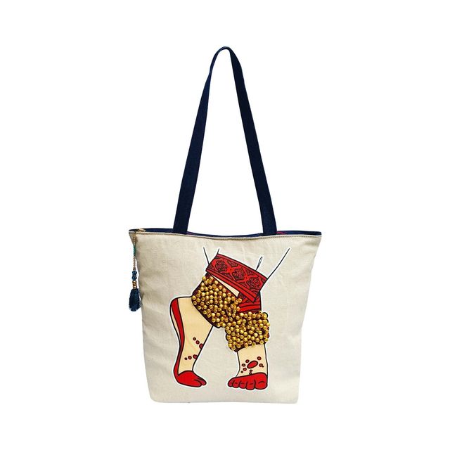 Dance Bag Off White With Ghungroo - Buy at ₹880 Online | Instant