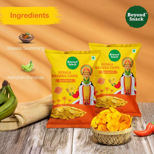 Beyond Snáck Kerala Banana Chips - Hot and Sweet Chilli 75 gms Combo