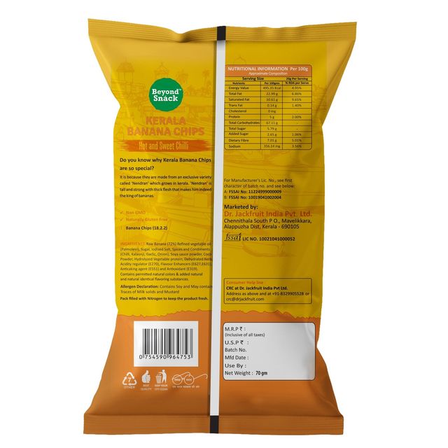 Beyond Snáck Kerala Banana Chips - Hot and Sweet Chilli 75 gms Combo