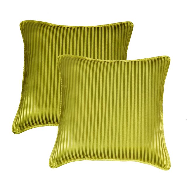 Lushomes Cushion Covers - Green with Stripes | 16 x 16 inch