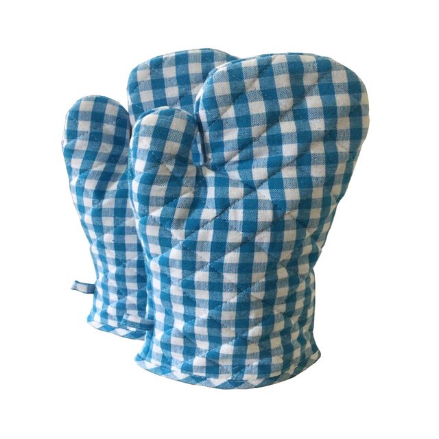 Lushomes Oven Gloves - Blue | Small Microwave Gloves | Kitchen Hand Gloves | 7 x 13 inch