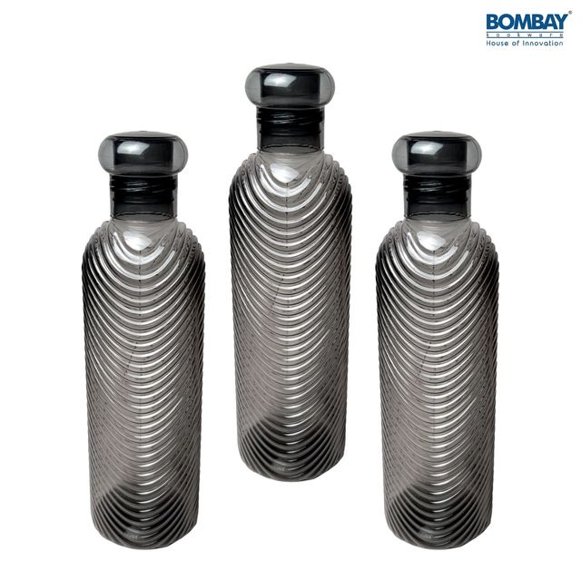 H2O BPA-free Plastic Water Bottle - Set of 3 Pcs | Each 800 ml | Black