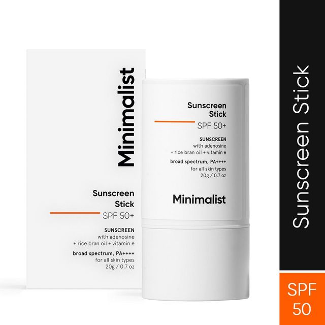Minimalist Spf 50 Sunscreen Stick With Adenosine, Rice Bran Oil & Vitamin E