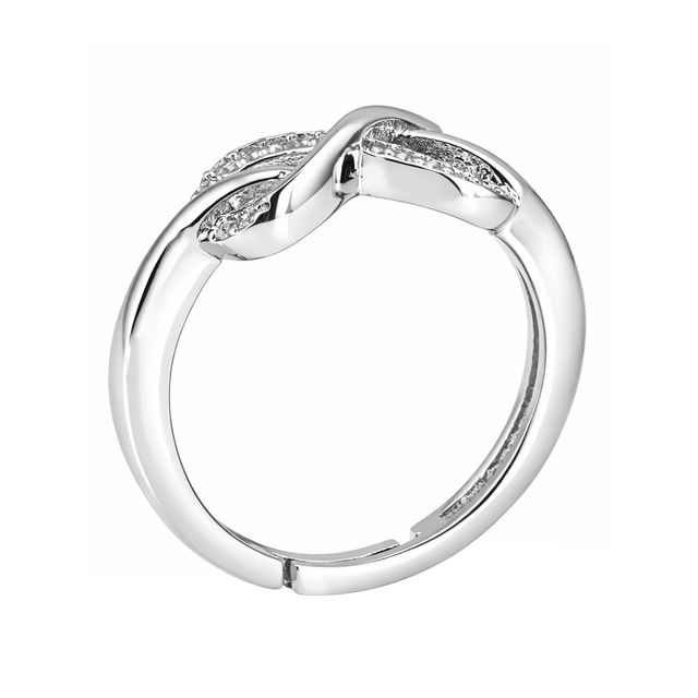 Buy Sukkhi Latest Rhodium Plated CZ Infinity Valentine Finger Ring